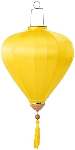 2 Pcs Chinese Lanterns Hanging Paper Lanterns，Multi-Color 12 in Silk Lantern Chinese Party Wedding Decorations (Yellow) by YDLGJMCZ