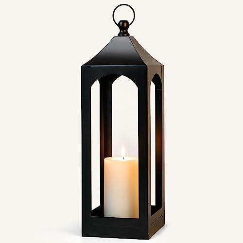 Modern Farmhouse Lantern Decor Metal Decorative Hanging Candle Lanterns - Image 3