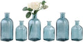 GMWD Glass Flower Vase Set of 6 Green Clear Bud Vases, 14.5 Oz 8 Oz Apothecary Bottle Vases Decorative for Centerpieces Home Decoration Wedding Reception Table Decor by GMWD