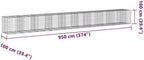 vidaXL Gabion Basket with Cover - Galvanized Iron Cage for Outdoor Landscaping/Decor - Tool-Free Assembly - 374"x39.4"x39.4" - Image 3