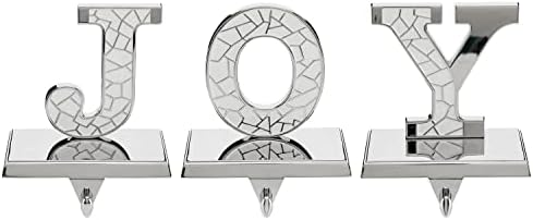 Christmas Stocking Holder - Stocking Holders for Mantle – 3Pcs Christmas Stocking Holder – Home Decoration with J O Y Letters – Plated Bright Nickel – Elegant and Modern Joy Hangers by Unknown