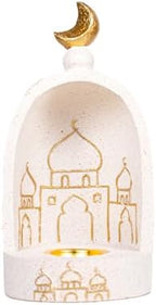 European Style Tea Light Candle Holder Resin Sculpture Palace Shape Candle Holder for Candle Container Suitable for DIY Crafts, Candlesticks, Wedding, Home Decoration - Image 3