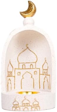 European Style Tea Light Candle Holder Resin Sculpture Palace Shape Candle Holder for Candle Container Suitable for DIY Crafts, Candlesticks, Wedding, Home Decoration - Image 3