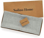 Solino Home 100% Pure Linen Table Runner Chambray Grey, Athena 14 x 60 in - Image 6