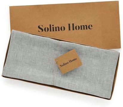 Solino Home 100% Pure Linen Table Runner Chambray Grey, Athena 14 x 72 in - Image 5