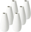 YANLING 6 Pcs White Ceramic Vases for Home Decor, 6 in Modern Ceramic Vase by YANLING