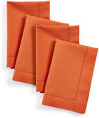 Solino Home Cotton Linen Dinner Napkins Burnt Orange, 20 x 20 in, Set of 4 by SolinoHome