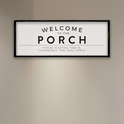 ZZJJHYWGQ Welcome to the Porch Sign, 32"×12", Black - Image 6