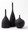 Relexome Ceramic Vase Set of 3 Neutral Vases Home Decor Modern Minimalist Decorative Vase Matte Ribbed Vases for Centerpieces Living Room Shelf Entryway Table Decor Black by Relexome