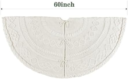 Knit Christmas Tree Skirts, Neutral Tree Skirt, Cozy Christmas Decorations - Image 2