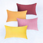 MONDAY MOOSE Decorative Throw Pillow Covers Cushion Cases, Set of 4 Soft Velvet Modern Designs, Mix and Match for Home Decor, Pillow Inserts Not Included (12x20 inch, Yellow/Pink) - Image 6