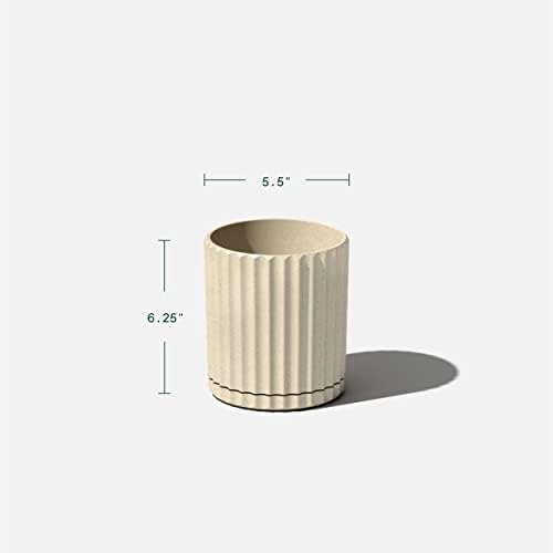 Veradek Demi Series Demi 6" Planter w/Tray - Sand, 2 Pack - Image 3