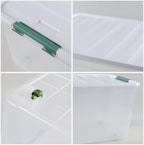 4-Pack Clear 80 L Rolling Plastic Storage Bins with Latching Lids - Image 3
