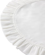 16.5 Inch Velvet Round Placemat with Ruffle for Dining Table Outdoor Placemats Non-Slip Washable for Gathering, Occasional Decoration and Family Parties Celebrations Set of 4, White - Image 7