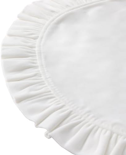 16.5 Inch Velvet Round Placemat with Ruffle for Dining Table Outdoor Placemats Non-Slip Washable for Gathering, Occasional Decoration and Family Parties Celebrations Set of 4, White - Image 7
