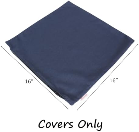 Outdoor/Indoor Sunbrella Throw Pillows Square Set of 2 Pieces 16 inch x 16 inch Spectrum Indigo - Cover Only, Insert Not Included - Image 5