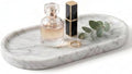 YKAJO Carrara White Gray Oval Marble Tray, 9.8x4.7 Perfume Organizer Dish by YKAJO
