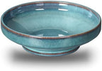 Ceramic Fruit Bowl for Kitchen Counter,Decorative Pedestal Bowl for Table Countertop,Large Footed Serving Bowl,10.2 Inch (Blue) by STE-CER