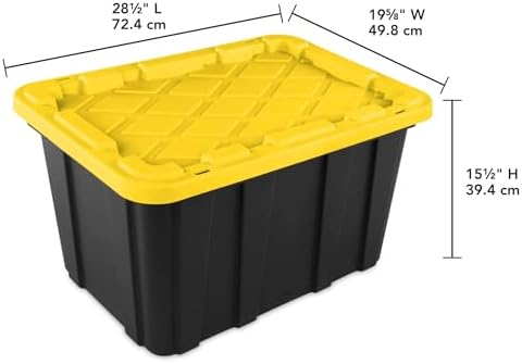 27-Gallon Plastic Storage Bins with Snap-on Lids – 6-Pack - Image 2