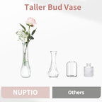 NUPTIO Glass Bud Vases Centerpiece Bulk, 8.5" Tall, Clear, Set of 12 - Image 5