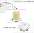 Crystal Pillar Candle Holders Decorations for Home Party Dinner Christmas, Suitable for Large Cylindrical Candles Hand-Cut 4.3'' X 1'' Clear, Pack of 2 - Image 6