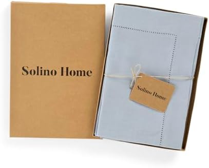 Solino Home 100% Pure Linen Dinner Napkins Dusty Blue, 20 x 20 in, Set of 4 - Image 3