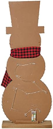 Glitzhome 36" H Lighted Wooden Christmas Snowman Porch Décor Standing Porch Sign Merry Christmas Welcome Sign Holiday Party Outdoor Indoor Xmas Decorations - Image 5