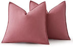 MIULEE Decorative Linen Pillow Covers 18x18 Inch Cranberry Red - Image 6