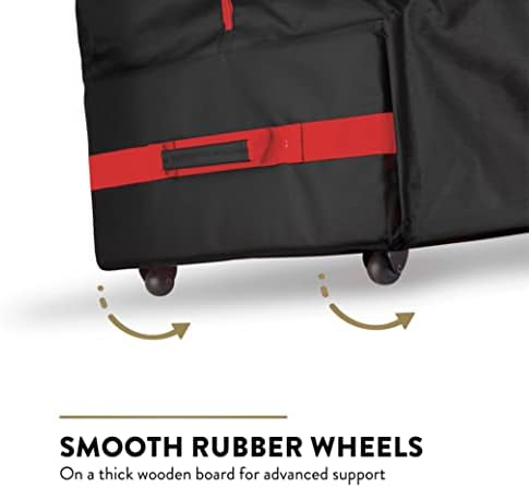 ZOBER 600D Oxford Fabric Rolling Christmas Tree Storage Bag - Fits 7.5 Ft Artificial Trees - Waterproof Christmas Tree Bag For Storage Box For Xmas, Durable Handles and Wheels - Card Slot - Black - Image 3