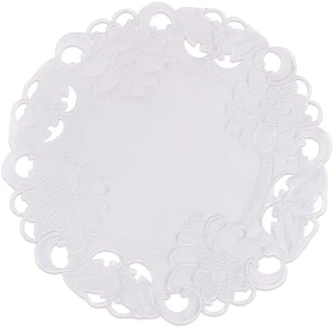 Decozen Set of 8 Doilies for Table, Lace Doilies - Rustic, Crochet, Farmhouse, Kitchen, Round Table Placemats - Valentines Day Decorations - 15 inch White, The Snow Blossom Collection - Image 7