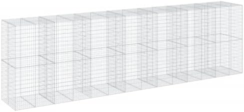 vidaXL Gabion Basket with Cover 275.6"x39.4"x78.7" Galvanized Iron by vidaXL