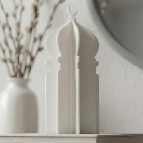 iwa concept Islamic Minaret Table Decor Statue, 3D Acrylic Mosque Sculpture, Modern Minimalist Interlocking Statue for Ramadan, Eid and Muslim Home - Image 5
