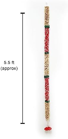 Sola Wood & Palm Garland, Indian Garlands, Artificial Garlands for Indian Wedding Decorations, Flower Garland for Indian Backdrop, Pooja Mandir Decor, Diwali Decorations - 5.5ft (Pack of 2) - Image 5