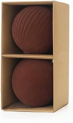 6In Large Brown Velvet Christmas Ornaments Set,2Pcs Flocked Ornaments Balls by Senjie