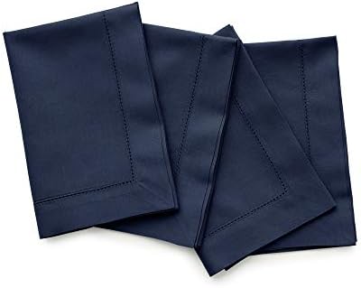 Solino Home Cotton Linen Cloth Dinner Napkins Navy, 20 x 20 in, Set of 4 by SolinoHome