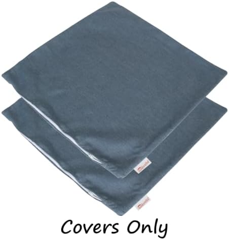 Outdoor/Indoor Sunbrella Throw Pillows Square Set of 2 Pieces 24 inch x 24 inch Spectrum Denim - Cover Only, Insert Not Included - Image 2