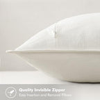 MIULEE Cream Boho Linen Decorative Pillow Covers 20x20 Inch Pack of 4 - Image 4