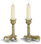 NIKKY HOME Gold Claw Foot Taper Candle Holders Set of 2, Gothic Decor by NIKKYHOME