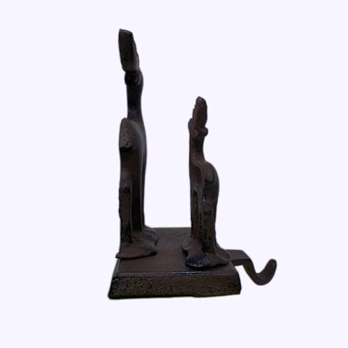 Chalily 3-D Double Deer Christmas Stocking Holder Cast Iron Hooks for Christmas Socks Easily Rest on a Mantel, Fireplace, or Book Shelf Heavy Duty & Durable Holiday Season Decor (Set of 2) - Image 6