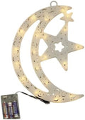 Crescent Moon and Star Light up Decor Medium or Large - Ramadan Festival Hanging Lighted Decorations for Home Decorations Eid Al-Fitr Wall Beautiful Moon Lightning (Both) by Unknown
