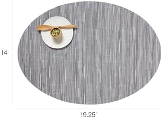 Chilewich Bamboo Placemats Set of 4, Woven Oval Placemats - Image 2