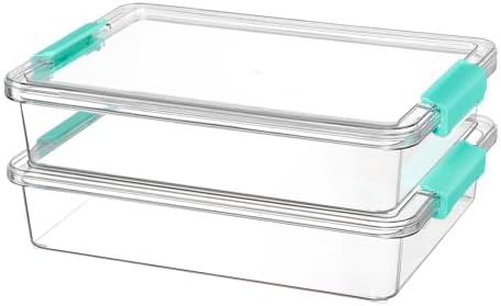 Vtopmart 2 Pack 6 Qt Plastic Storage Bins with Lids, Clear Sensory Bins by Vtopmart