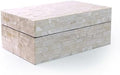 PEMAR Handmade Capiz Shell Decorative Box with Hinged Lid - 7.9x5.1x3.1 Pearlescent White Subway Tile Pattern Shell Storage Box, Luxury Gift Keepsake Organizer for Coffee Table Home Décor by PEMAR