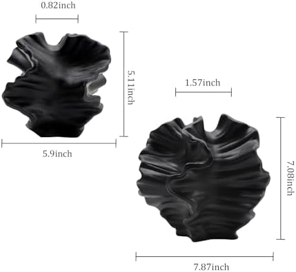 Ceramic Vase - Set of 2 for Home Decor,Black Flower Shape Pampas Vases Minimalist Nordic Boho Style for Modern Farmhouse Decor, Living Room、 Kitchen、Mantle、Bedroom、Dining Table、Office - Image 6