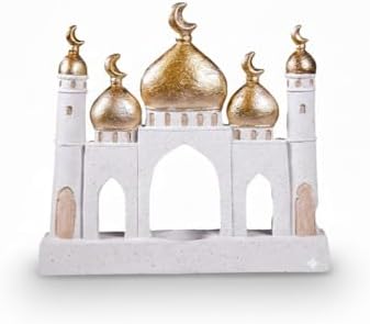 Hebdids Ramadan Eid Home Decorations for Home 2025 Gold and White Mosque Tower Islamic Eid Mubarak decore by Unknown