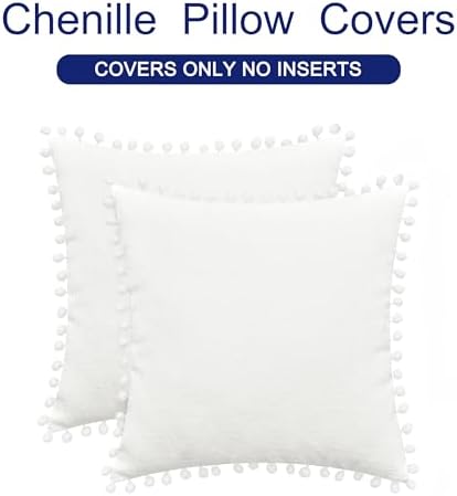 CaliTime Decorative Couch Throw Pillow Covers 22 X 22 Inches True White - Image 6