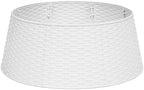 HarcoHome Christmas Tree Collar, 28.4" D Round Base Cover, Plastic Rattan Collar, Tree Ring for Artificial Trees, Tree Skirt for Artificial Xmas Tree Decorations (Extra Large, White) - Image 2