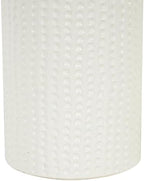Deco 79 Ceramic Decorative Candle Holder Candle Stand with Abstract Spotted Pattern and Gold Leaf Accents, Set of 2 Candlestick Holder 12", 9" H, White - Image 5