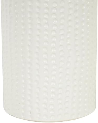 Deco 79 Ceramic Decorative Candle Holder Candle Stand with Abstract Spotted Pattern and Gold Leaf Accents, Set of 2 Candlestick Holder 12", 9" H, White - Image 5