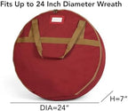 Covermates Wreath Storage Bag, 24" Diameter x 7" H, Red - Image 3